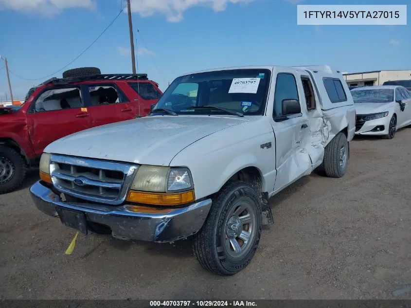 2000 Ford Ranger Xl/Xlt VIN: 1FTYR14V5YTA27015 Lot: 40703797