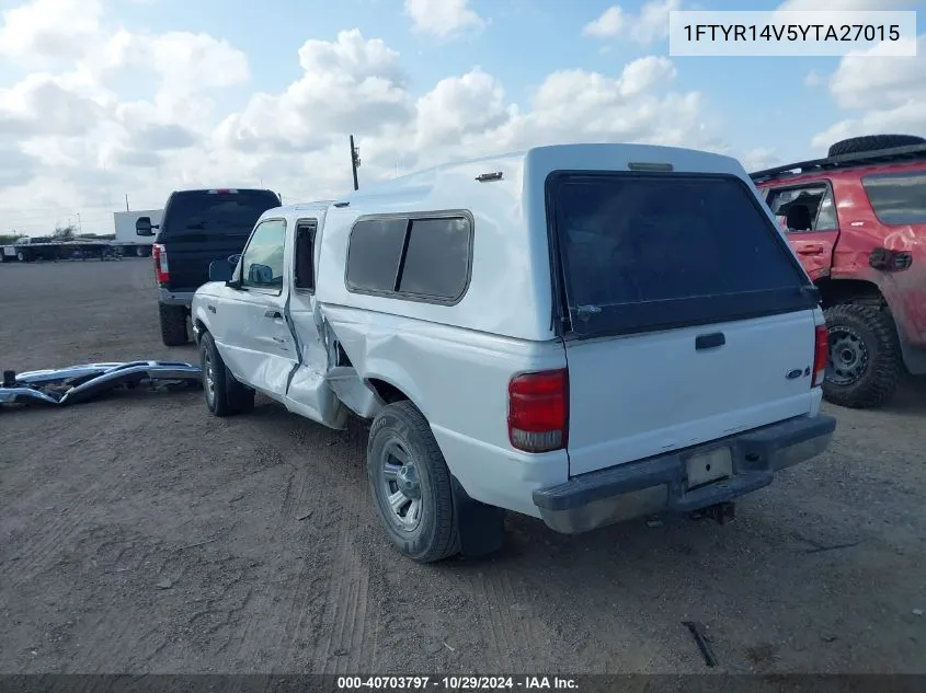 2000 Ford Ranger Xl/Xlt VIN: 1FTYR14V5YTA27015 Lot: 40703797