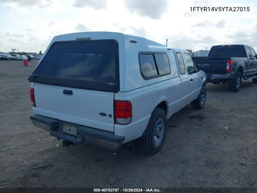 2000 Ford Ranger Xl/Xlt VIN: 1FTYR14V5YTA27015 Lot: 40703797