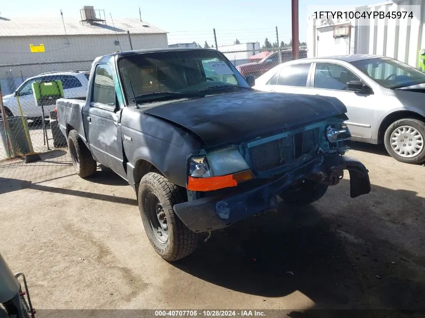 2000 Ford Ranger Xl/Xlt VIN: 1FTYR10C4YPB45974 Lot: 40707705