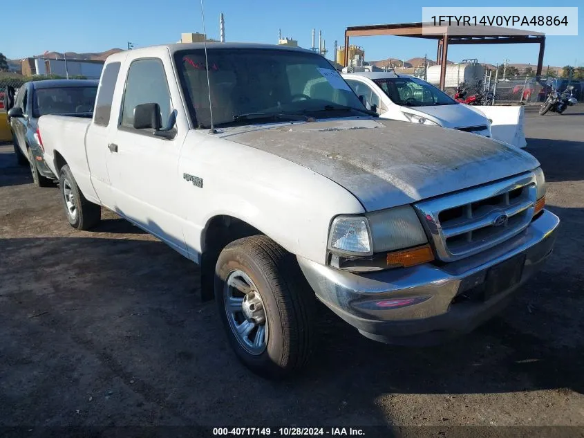 2000 Ford Ranger Xl/Xlt VIN: 1FTYR14V0YPA48864 Lot: 40717149