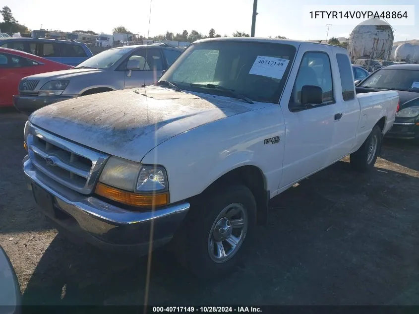 2000 Ford Ranger Xl/Xlt VIN: 1FTYR14V0YPA48864 Lot: 40717149