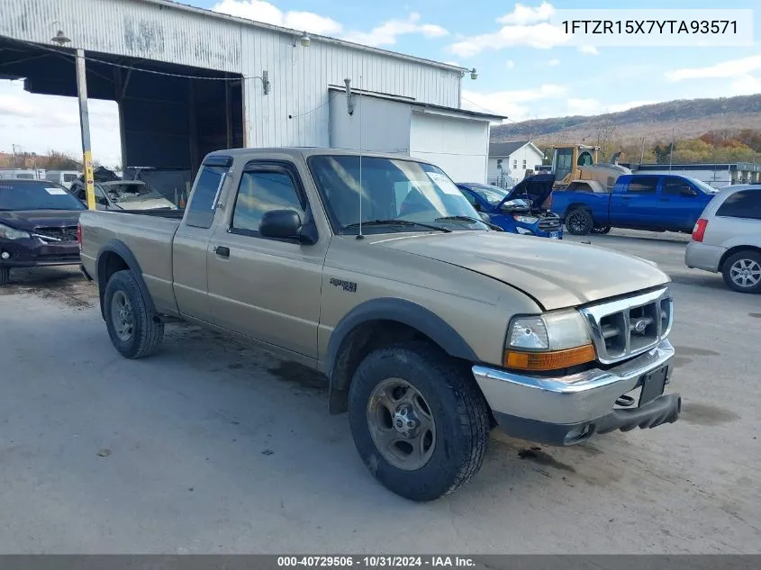 2000 Ford Ranger Xlt VIN: 1FTZR15X7YTA93571 Lot: 40729506