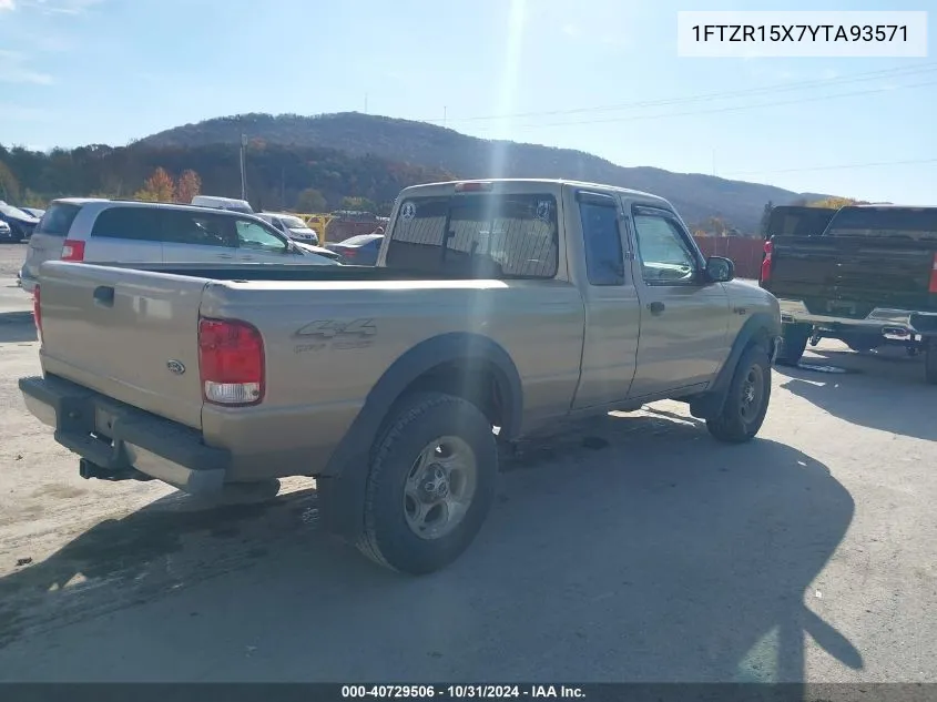 2000 Ford Ranger Xlt VIN: 1FTZR15X7YTA93571 Lot: 40729506