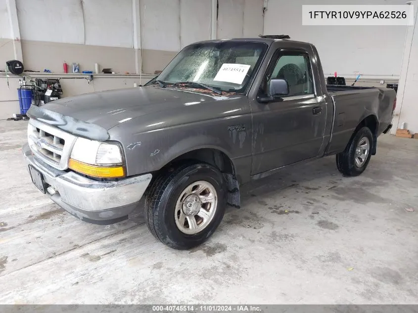 2000 Ford Ranger Xl/Xlt VIN: 1FTYR10V9YPA62526 Lot: 40745514