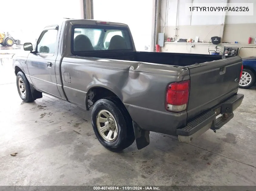 2000 Ford Ranger Xl/Xlt VIN: 1FTYR10V9YPA62526 Lot: 40745514