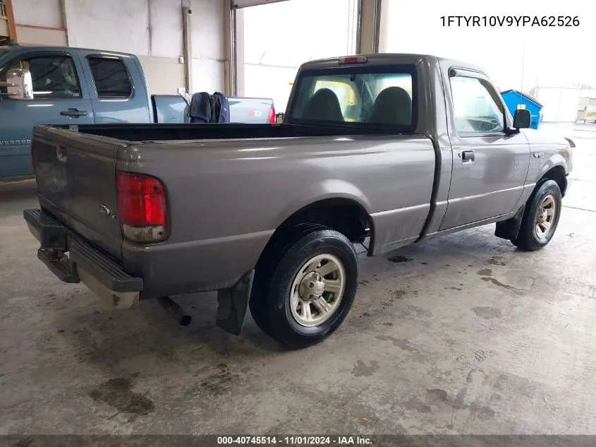 2000 Ford Ranger Xl/Xlt VIN: 1FTYR10V9YPA62526 Lot: 40745514