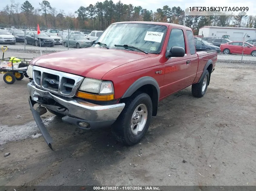 2000 Ford Ranger Xlt VIN: 1FTZR15X3YTA60499 Lot: 40788251