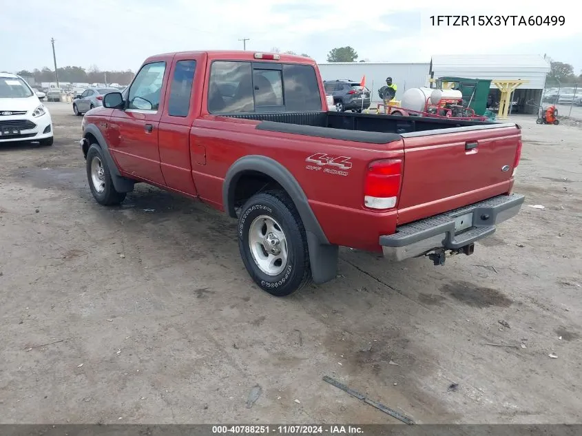 2000 Ford Ranger Xlt VIN: 1FTZR15X3YTA60499 Lot: 40788251