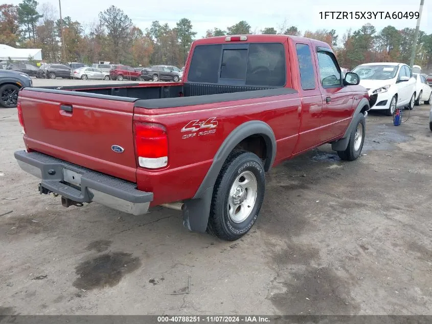 2000 Ford Ranger Xlt VIN: 1FTZR15X3YTA60499 Lot: 40788251