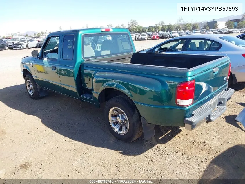 2000 Ford Ranger Xl/Xlt VIN: 1FTYR14V3YPB59893 Lot: 40795748