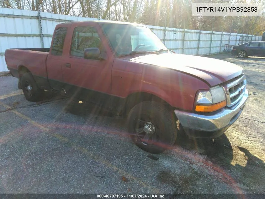 2000 Ford Ranger Xl/Xlt VIN: 1FTYR14V1YPB92858 Lot: 40797195