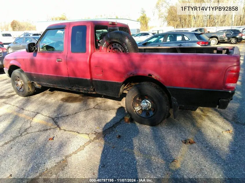 2000 Ford Ranger Xl/Xlt VIN: 1FTYR14V1YPB92858 Lot: 40797195