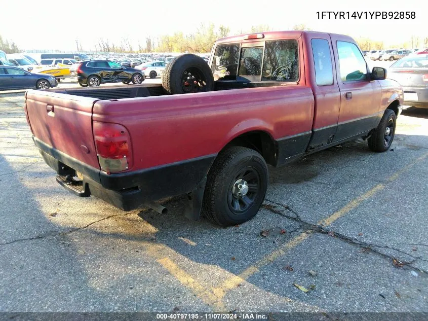 2000 Ford Ranger Xl/Xlt VIN: 1FTYR14V1YPB92858 Lot: 40797195