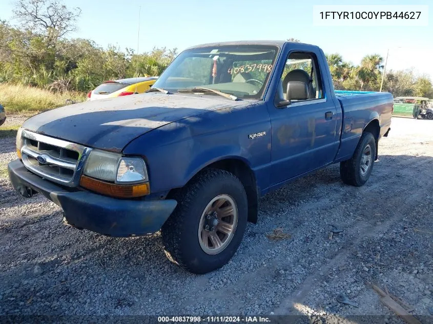 2000 Ford Ranger Xl/Xlt VIN: 1FTYR10C0YPB44627 Lot: 40837998