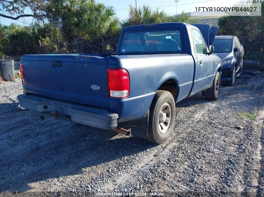 2000 Ford Ranger Xl/Xlt VIN: 1FTYR10C0YPB44627 Lot: 40837998