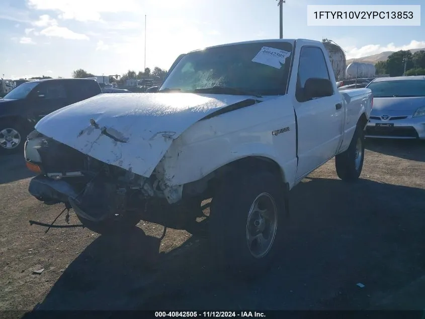 2000 Ford Ranger Xl/Xlt VIN: 1FTYR10V2YPC13853 Lot: 40842505