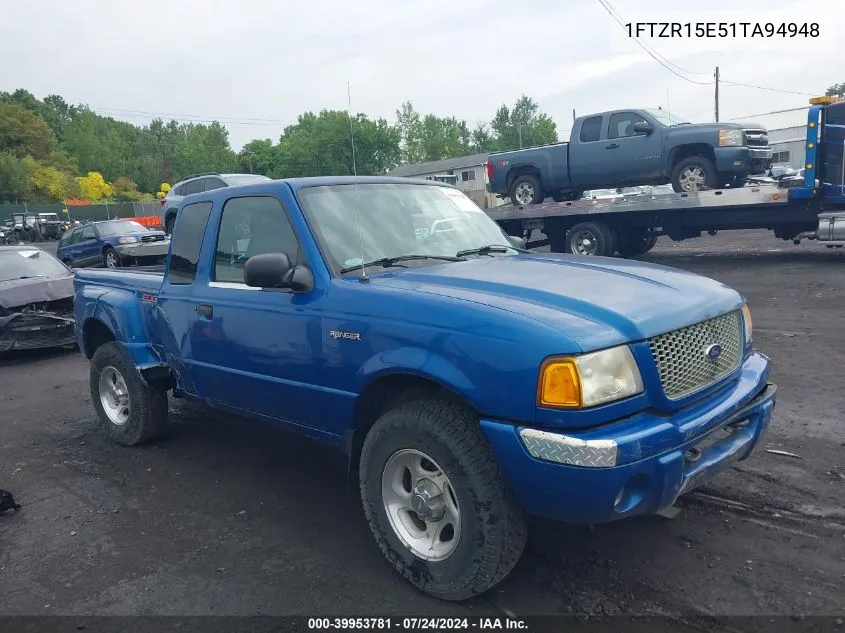 2001 Ford Ranger Edge/Edge Plus/W/392A/W/393A/Xlt/Xlt Off-Rd/Xlt Off-Rd W/391A/Xlt Off-Rd W/394A VIN: 1FTZR15E51TA94948 Lot: 39953781