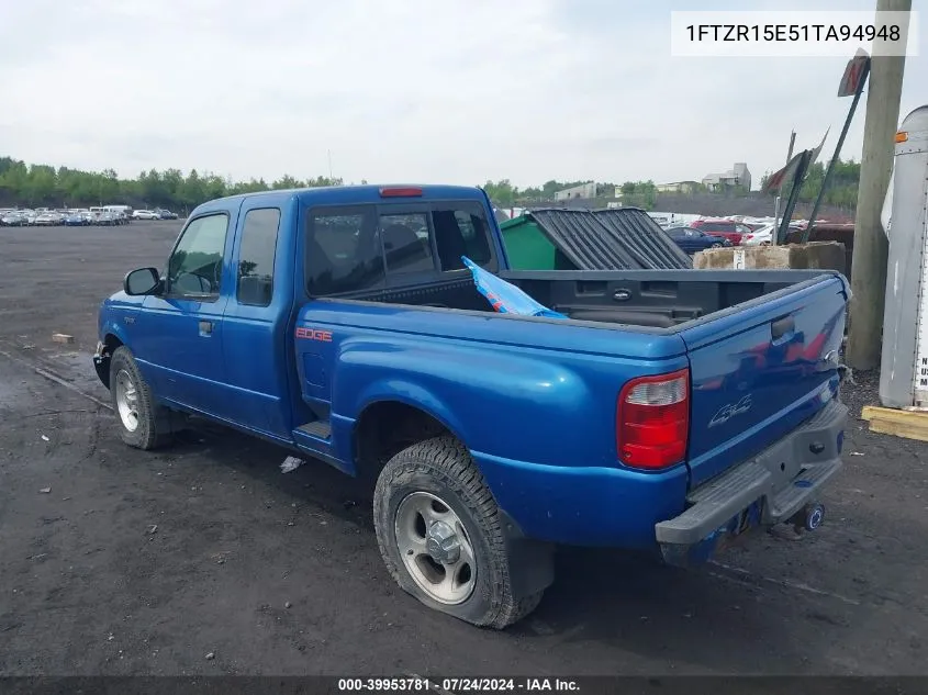 2001 Ford Ranger Edge/Edge Plus/W/392A/W/393A/Xlt/Xlt Off-Rd/Xlt Off-Rd W/391A/Xlt Off-Rd W/394A VIN: 1FTZR15E51TA94948 Lot: 39953781