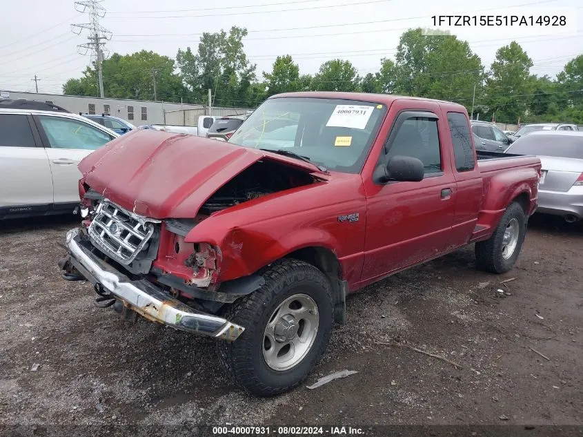 2001 Ford Ranger Edge/Xlt VIN: 1FTZR15E51PA14928 Lot: 40007931