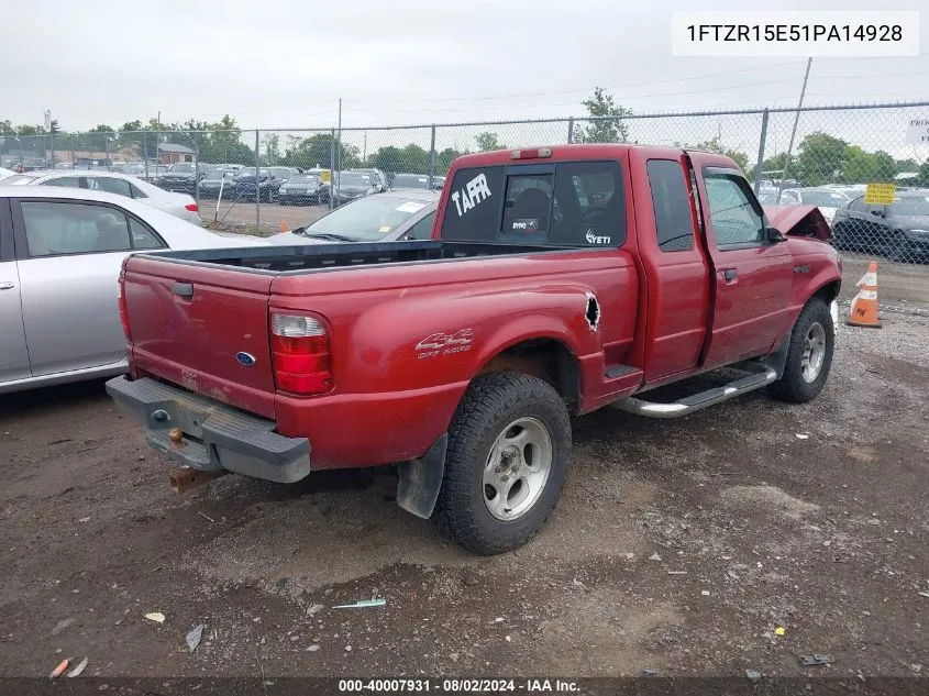 2001 Ford Ranger Edge/Xlt VIN: 1FTZR15E51PA14928 Lot: 40007931