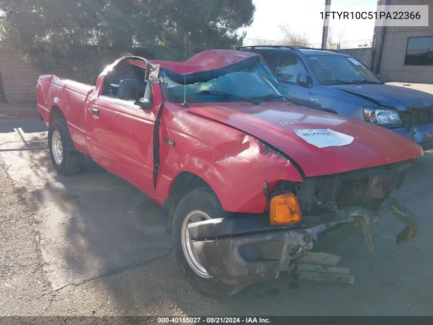 2001 Ford Ranger Xl/Xlt VIN: 1FTYR10C51PA22366 Lot: 40155027