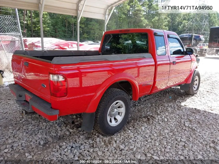 2001 Ford Ranger Super Cab VIN: 1FTYR14V71TA94950 Lot: 40155824