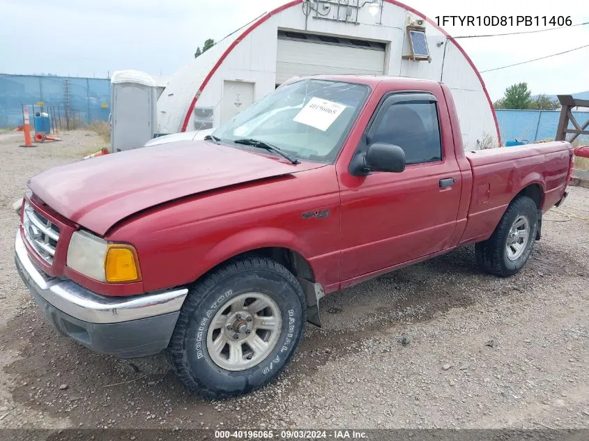 2001 Ford Ranger Xl/Xlt VIN: 1FTYR10D81PB11406 Lot: 40196065