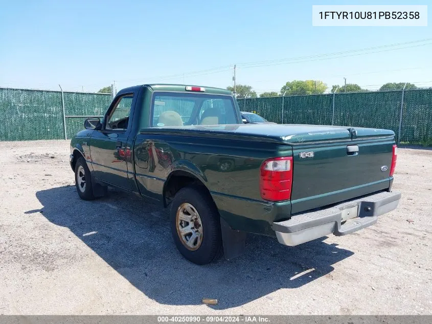 2001 Ford Ranger Edge/Xl/Xlt VIN: 1FTYR10U81PB52358 Lot: 40250990