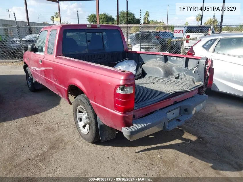 2001 Ford Ranger Super Cab VIN: 1FTYR14U51PA79329 Lot: 40363778