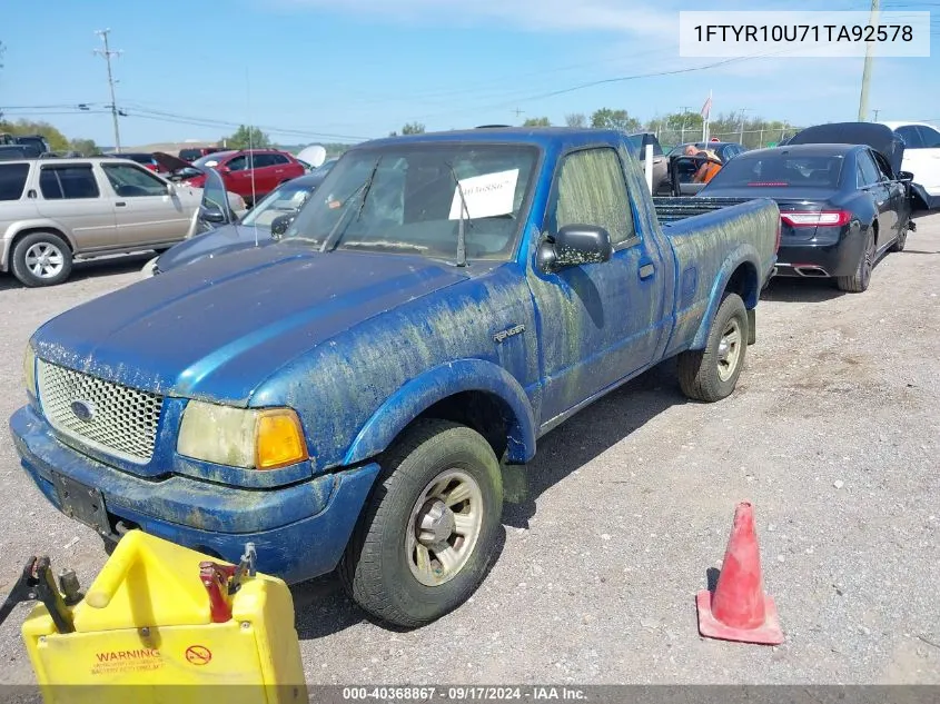 2001 Ford Ranger Edge/Xl/Xlt VIN: 1FTYR10U71TA92578 Lot: 40368867