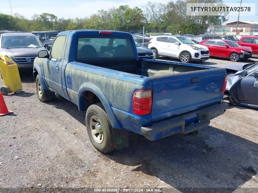 2001 Ford Ranger Edge/Xl/Xlt VIN: 1FTYR10U71TA92578 Lot: 40368867