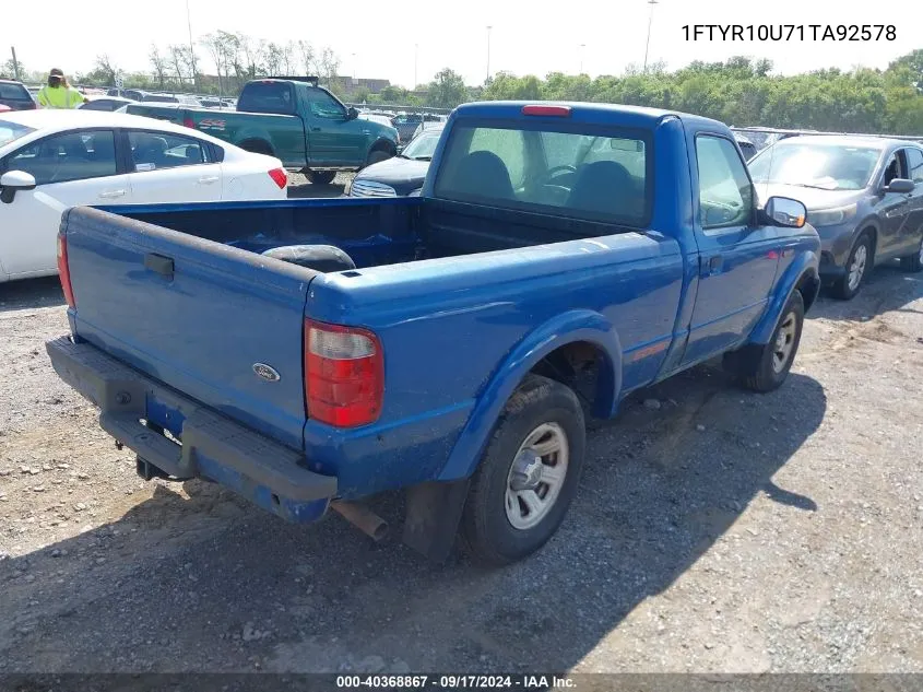 2001 Ford Ranger Edge/Xl/Xlt VIN: 1FTYR10U71TA92578 Lot: 40368867