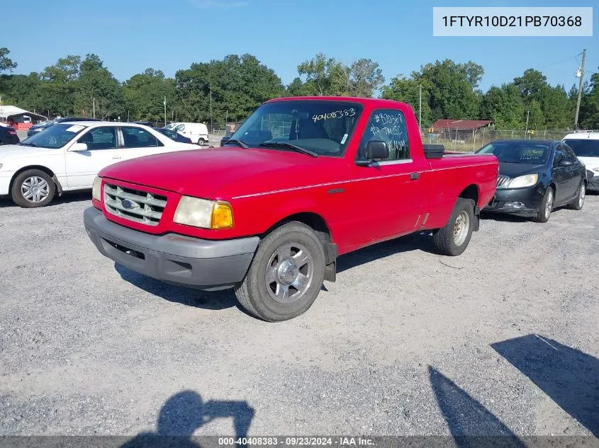 2001 Ford Ranger Xl/Xlt VIN: 1FTYR10D21PB70368 Lot: 40408383