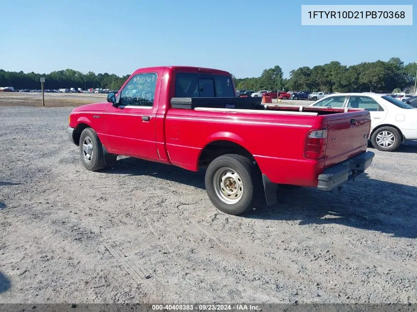 2001 Ford Ranger Xl/Xlt VIN: 1FTYR10D21PB70368 Lot: 40408383