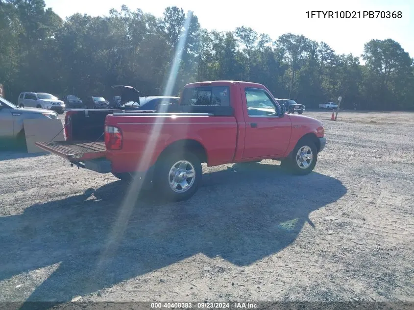 2001 Ford Ranger Xl/Xlt VIN: 1FTYR10D21PB70368 Lot: 40408383