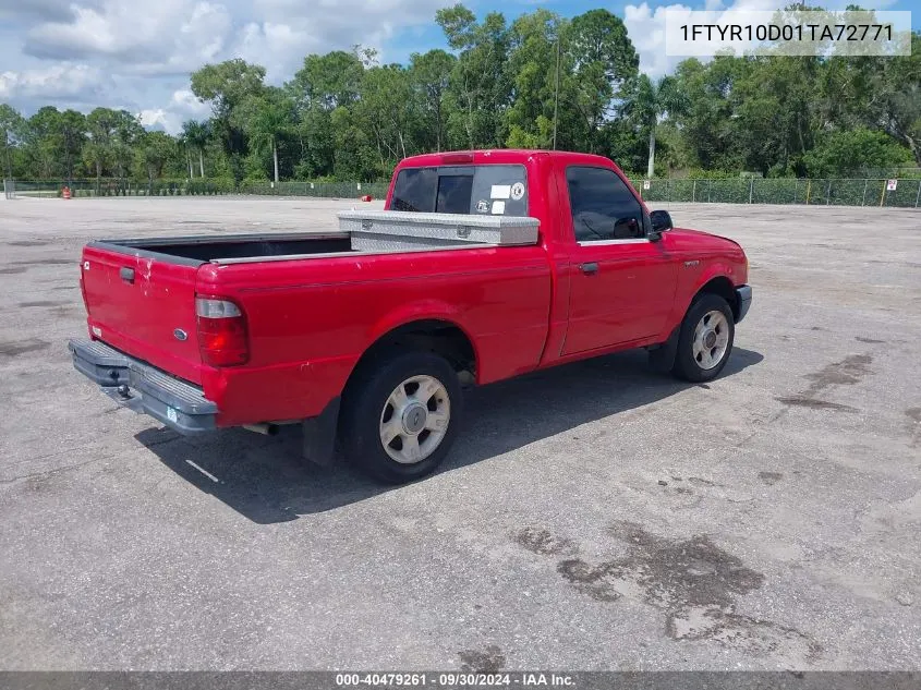 2001 Ford Ranger Xl/Xlt VIN: 1FTYR10D01TA72771 Lot: 40479261