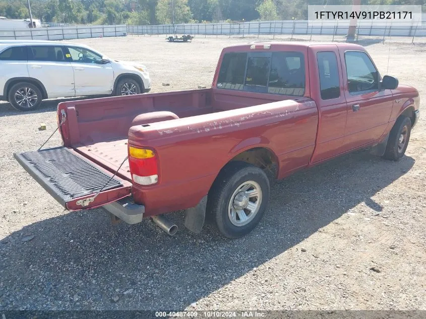 2001 Ford Ranger Edge/Xl/Xlt VIN: 1FTYR14V91PB21171 Lot: 40487409