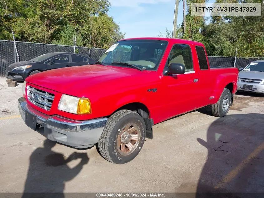 2001 Ford Ranger Edge/Xl/Xlt VIN: 1FTYR14V31PB47829 Lot: 40489248