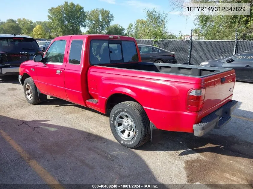 2001 Ford Ranger Edge/Xl/Xlt VIN: 1FTYR14V31PB47829 Lot: 40489248