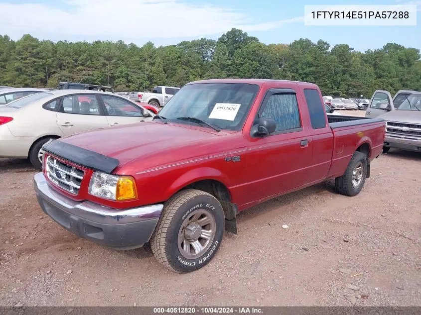 2001 Ford Ranger Edge/Xlt VIN: 1FTYR14E51PA57288 Lot: 40512820