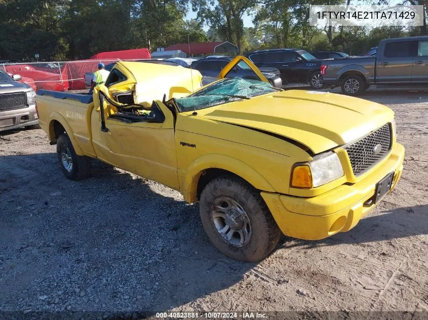 2001 Ford Ranger Super Cab VIN: 1FTYR14E21TA71429 Lot: 40523881