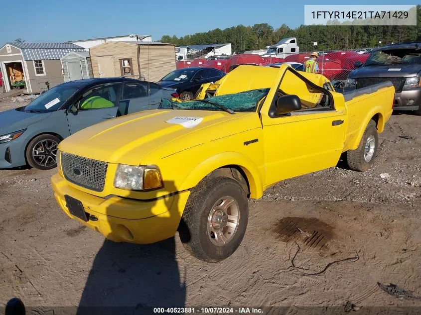 2001 Ford Ranger Super Cab VIN: 1FTYR14E21TA71429 Lot: 40523881