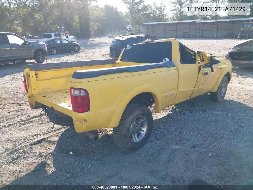 2001 Ford Ranger Super Cab VIN: 1FTYR14E21TA71429 Lot: 40523881