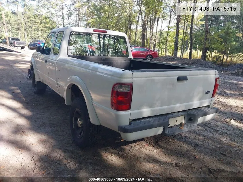 2001 Ford Ranger Edge/Xl/Xlt VIN: 1FTYR14U31PA16715 Lot: 40569038