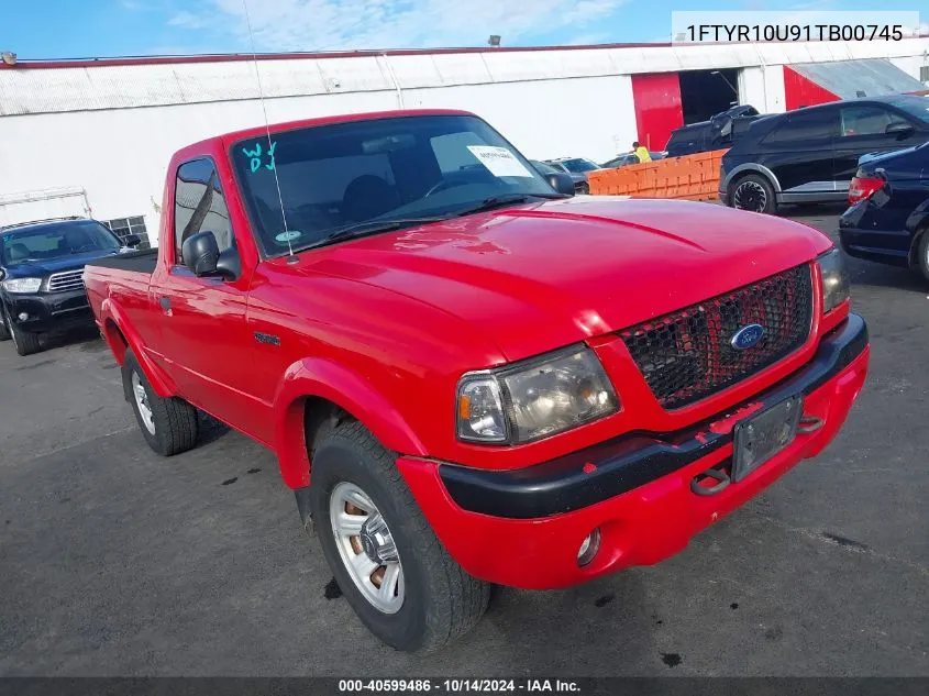 2001 Ford Ranger Edge/Xl/Xlt VIN: 1FTYR10U91TB00745 Lot: 40599486