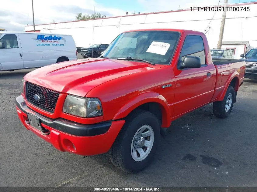 2001 Ford Ranger Edge/Xl/Xlt VIN: 1FTYR10U91TB00745 Lot: 40599486