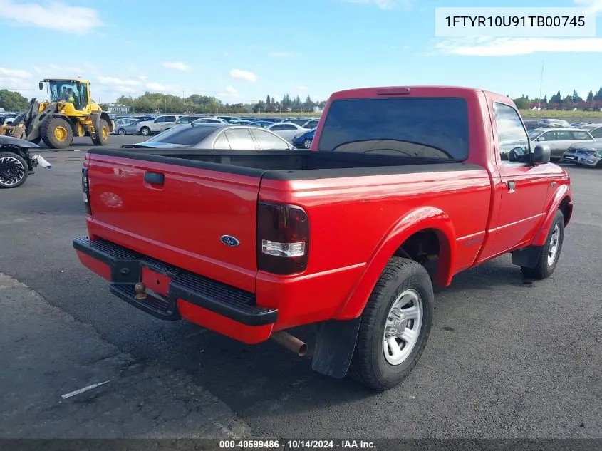 2001 Ford Ranger Edge/Xl/Xlt VIN: 1FTYR10U91TB00745 Lot: 40599486