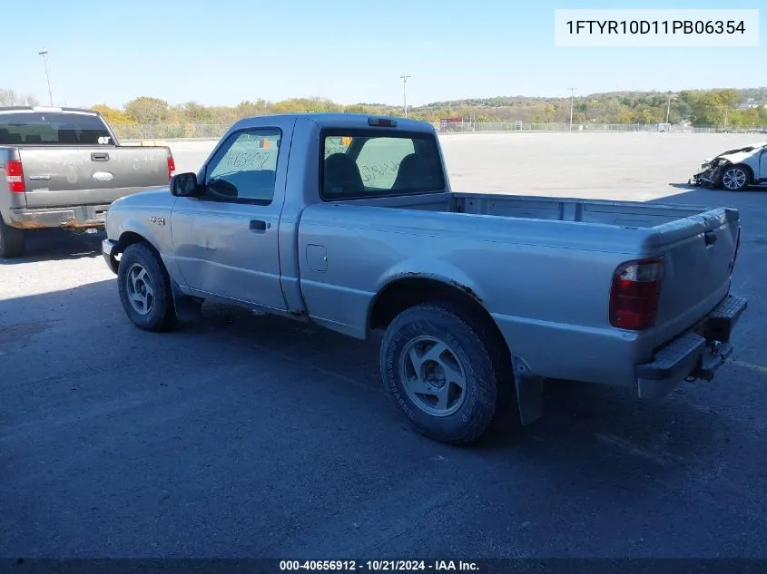 2001 Ford Ranger Xl/Xlt VIN: 1FTYR10D11PB06354 Lot: 40656912