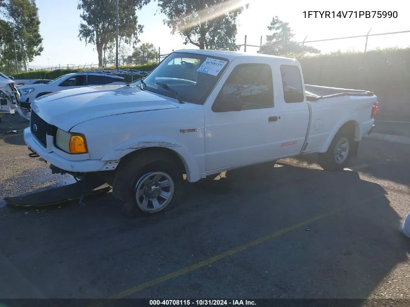 2001 Ford Ranger Edge/Xl/Xlt VIN: 1FTYR14V71PB75990 Lot: 40708115